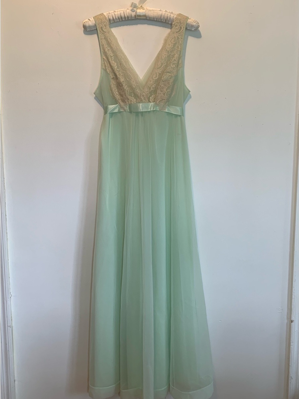 Vintage 70’s Shadowline Peignoir Set Sheer Chiffon Nightgown & Robe - Picture 2 of 14